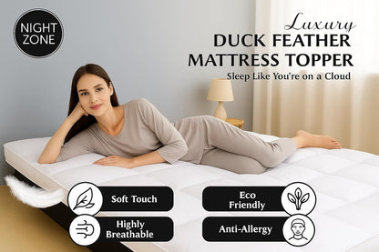 Duck Feather Mattress Topper 7cm – Luxury Hotel Quality Comfort | Night Zone