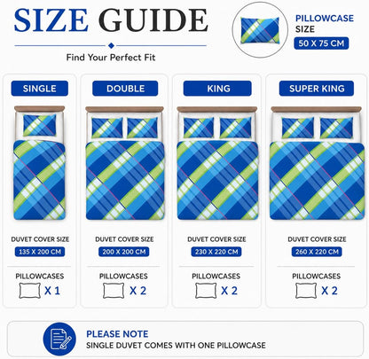 Hardy Check Striped Polycotton Duvet Cover Set – Soft Easy Care Bedding | Night Zone