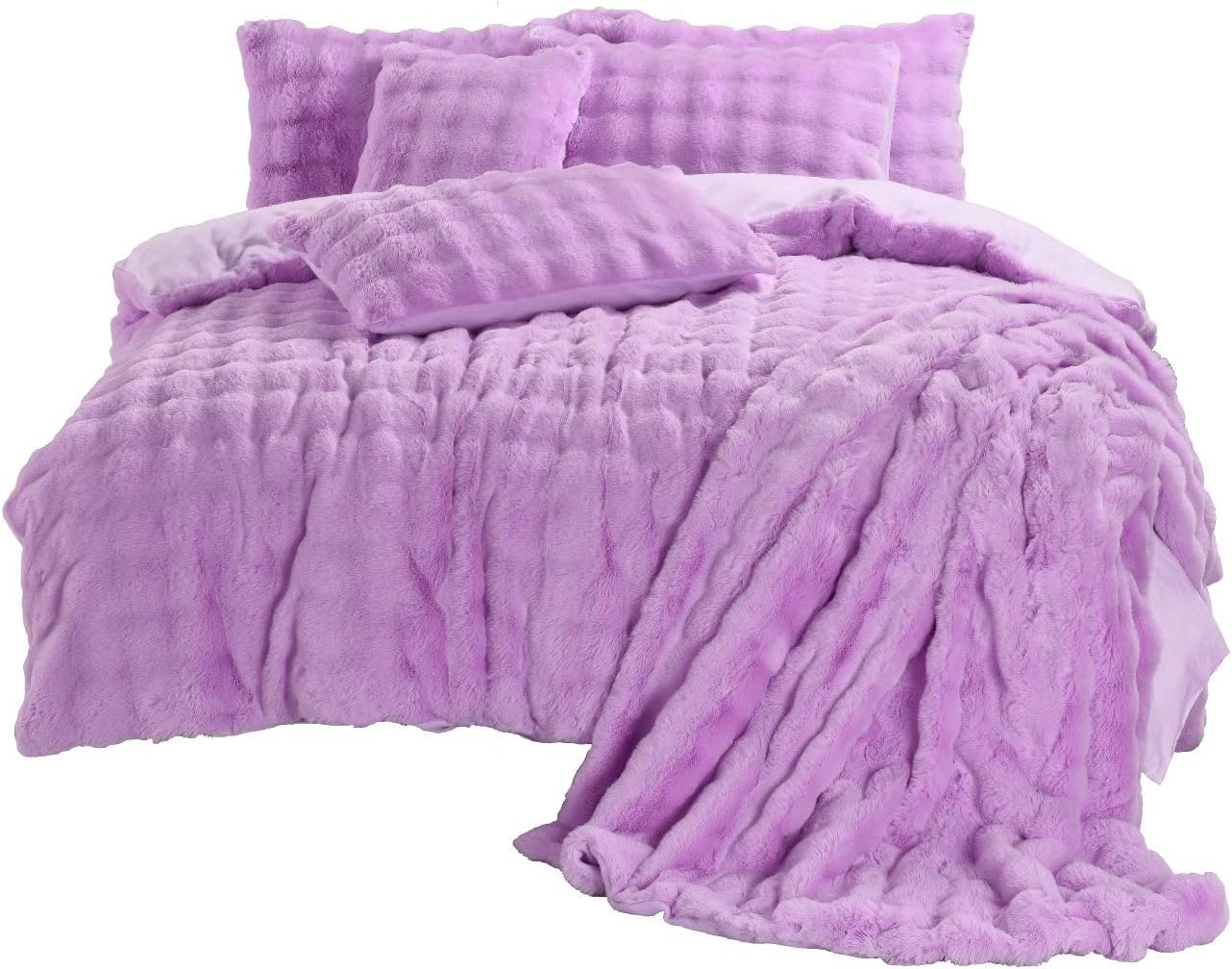 Teddy Square Throw – Ultra Soft Fluffy Plush Fleece Throw for Sofa & Bed | Night Zone