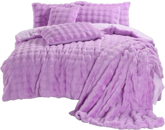 Teddy Square Throw – Ultra Soft Fluffy Plush Fleece Throw for Sofa & Bed | Night Zone