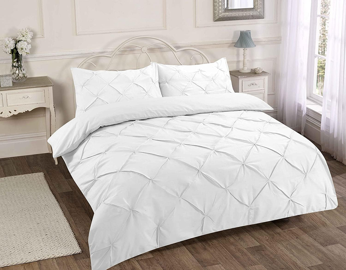Pintuck Alexandra Polycotton Duvet Cover Set – Luxury Easy Care Bedding | Night Zone