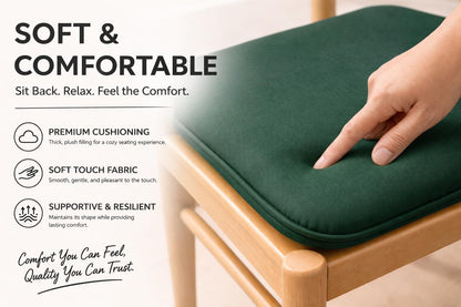 Pack of 4 Waterproof Chair Pads 38 x 38 cm – Indoor & Outdoor Seat Cushions with Ties | Night Zone
