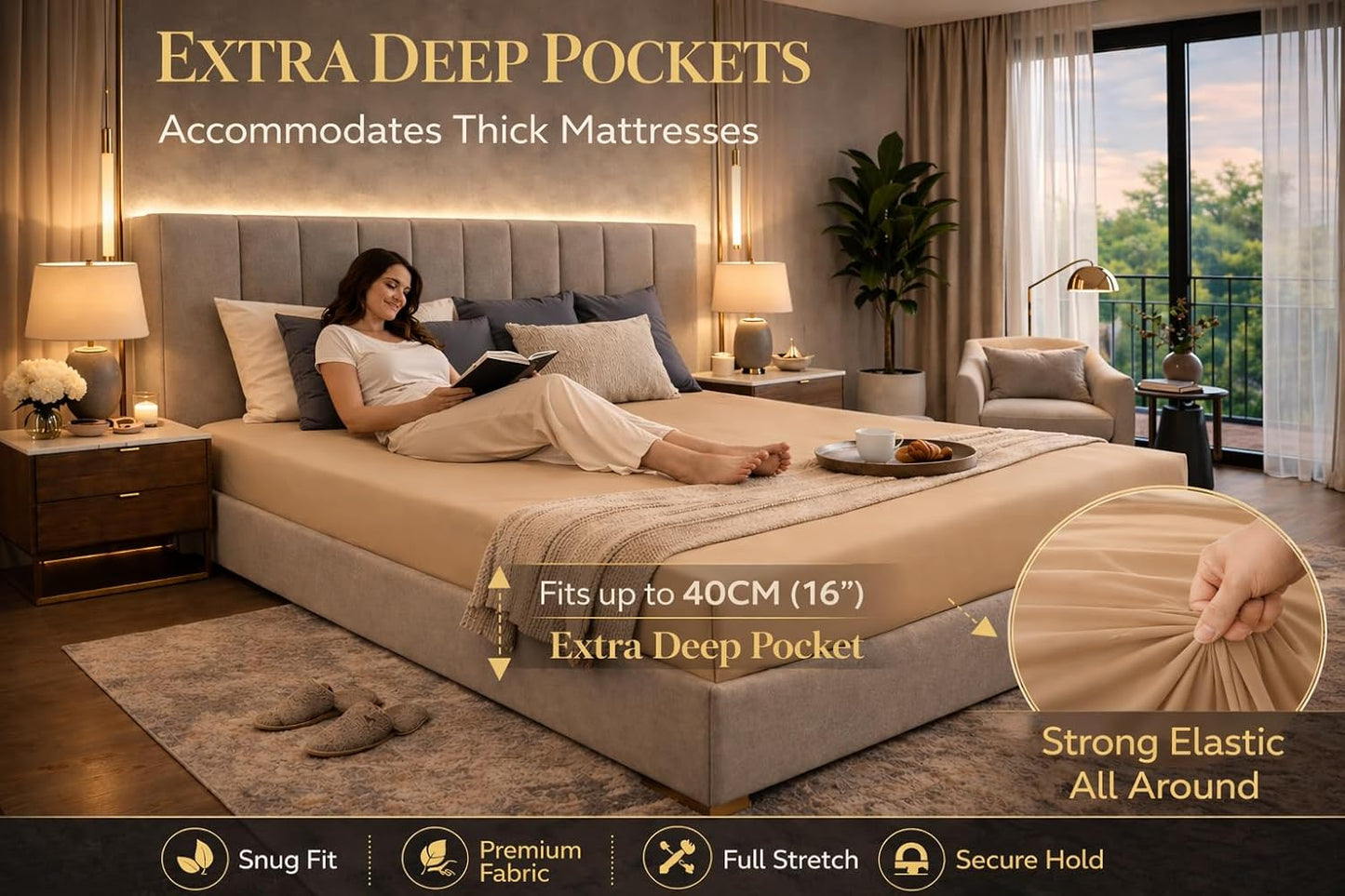 Extra Deep Fitted Sheet 40cm – Polycotton Easy Care Bedding | Night Zone