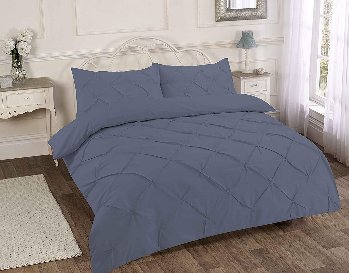Pintuck Alexandra Polycotton Duvet Cover Set – Luxury Easy Care Bedding | Night Zone