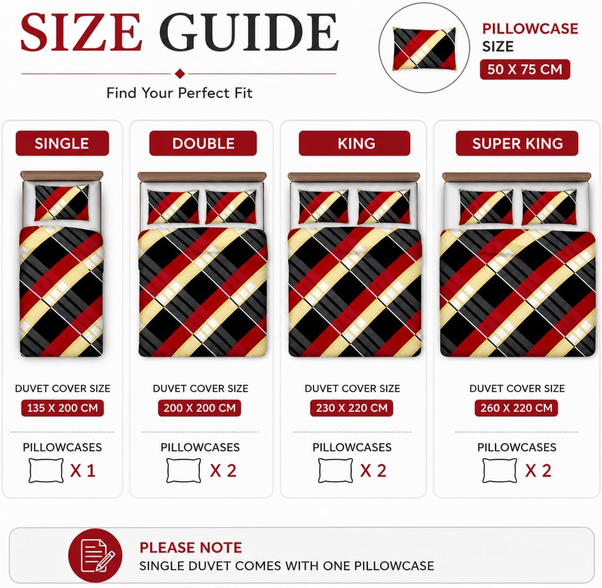 Hardy Check Striped Polycotton Duvet Cover Set – Soft Easy Care Bedding | Night Zone