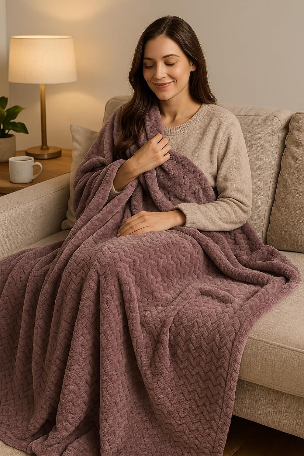 Wave Flannel Fleece Throw Blanket – Ultra Soft Warm Sofa & Bed Throw | Night Zone