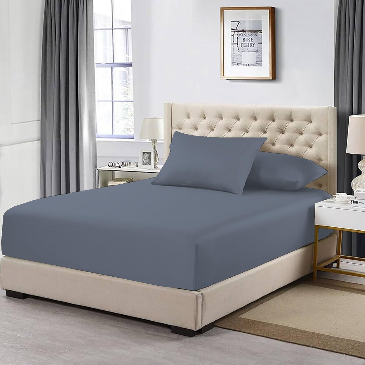 200 Thread Count Egyptian Cotton Fitted Sheet 30cm Deep – Soft Breathable Bedding | Night Zone