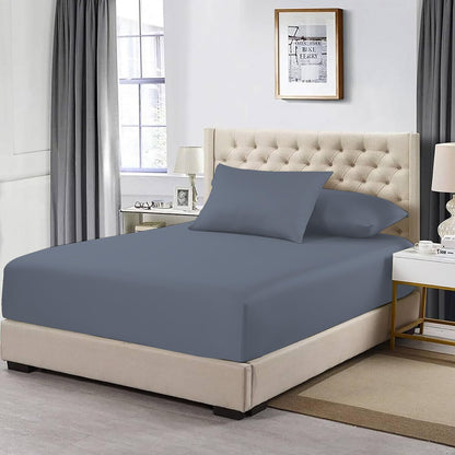 200 Thread Count Egyptian Cotton Fitted Sheet 30cm Deep – Soft Breathable Bedding | Night Zone