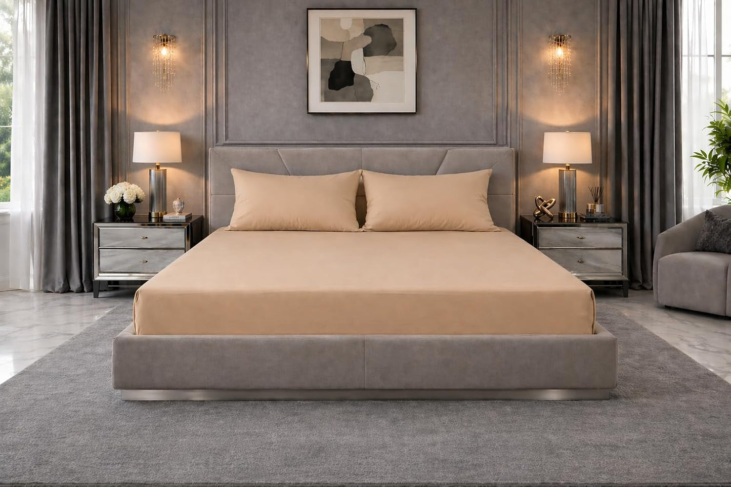 Extra Deep Fitted Sheet 40cm – Polycotton Easy Care Bedding | Night Zone