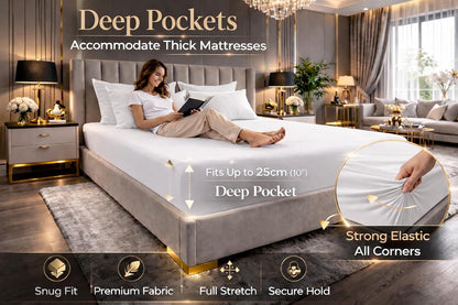 Polycotton Fitted Sheet 25cm Deep – Soft Easy Care Bedding | Night Zone