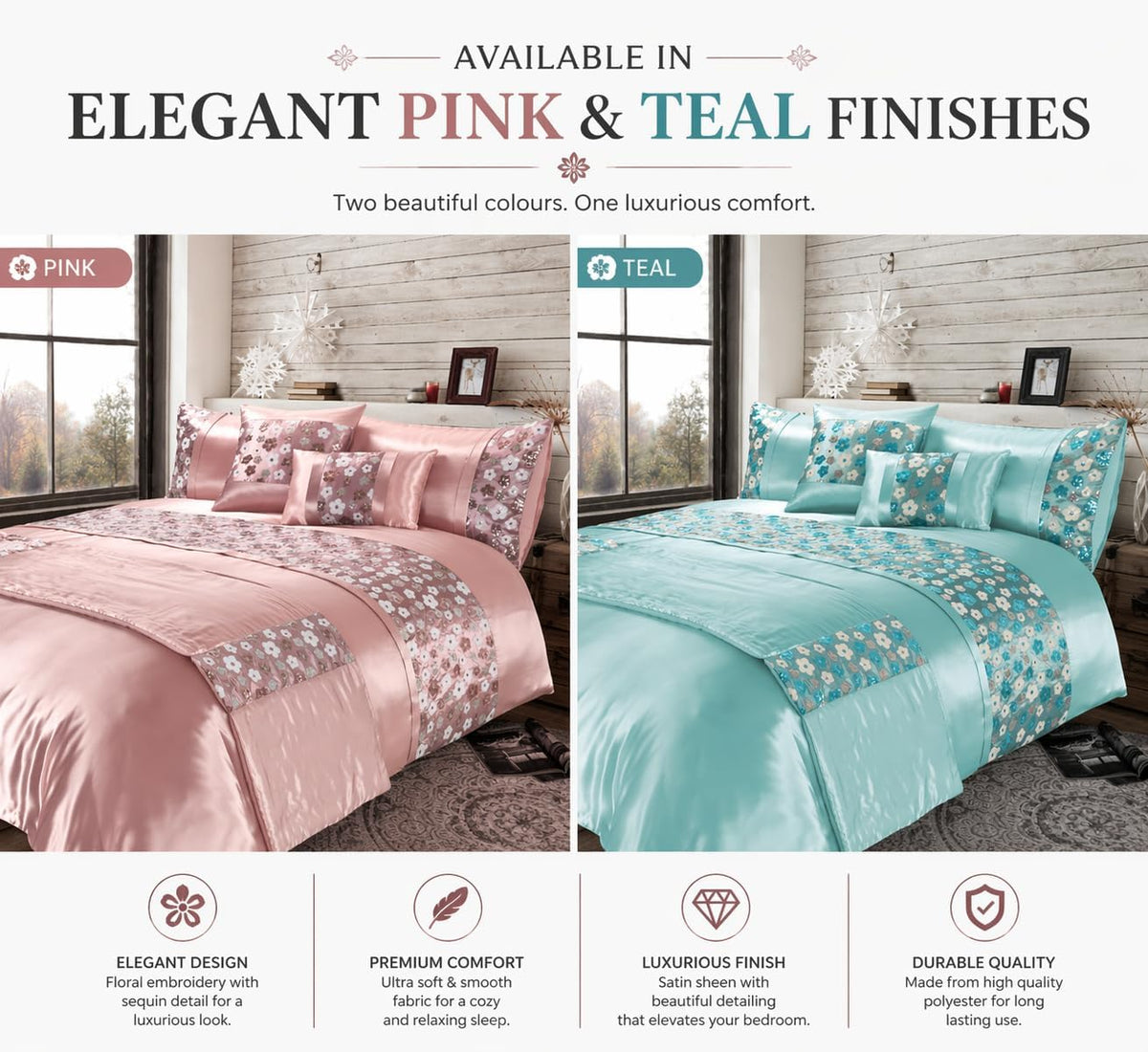 Romi Embroidered Duvet Cover Set – Embellished Luxury Bedding | Night Zone
