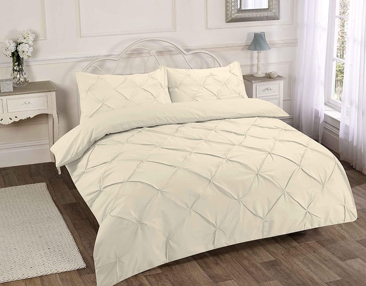 Pintuck Alexandra Polycotton Duvet Cover Set – Luxury Easy Care Bedding | Night Zone