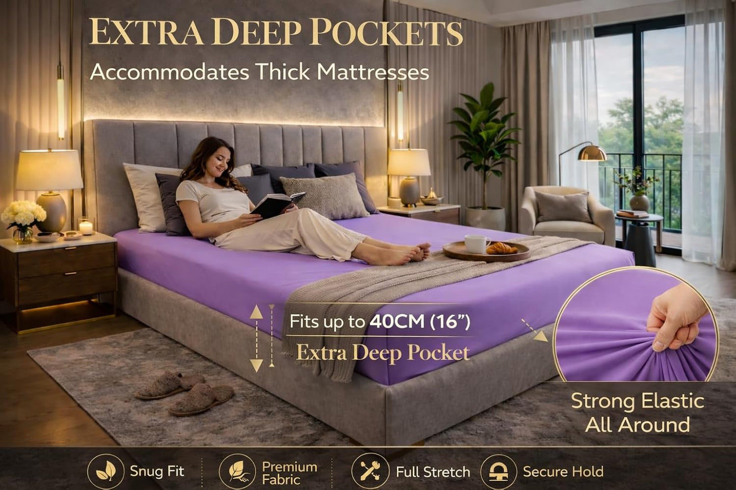Extra Deep Fitted Sheet 40cm – Polycotton Easy Care Bedding | Night Zone