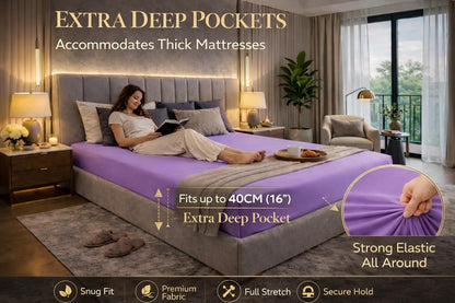 Extra Deep Fitted Sheet 40cm – Polycotton Easy Care Bedding | Night Zone
