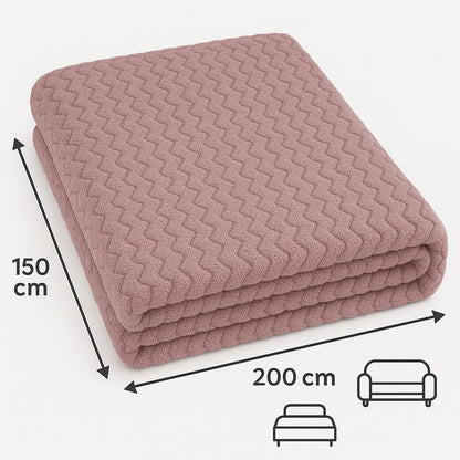 Wave Flannel Fleece Throw Blanket – Ultra Soft Warm Sofa & Bed Throw | Night Zone