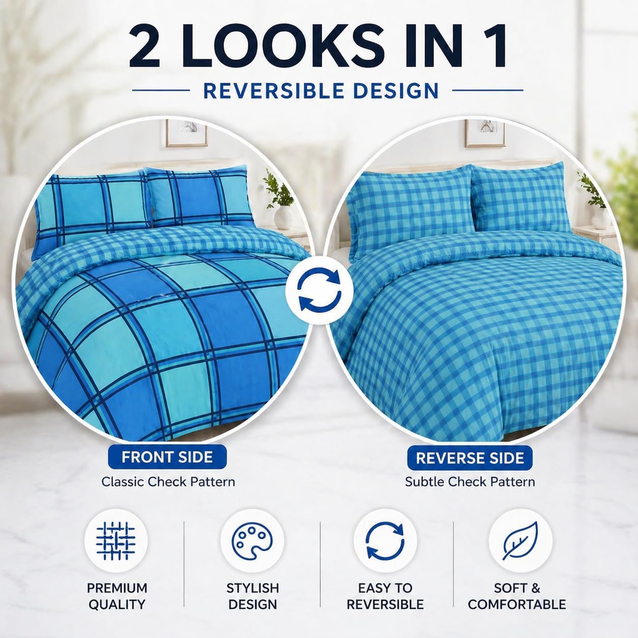 Logan Printed Polycotton Duvet Cover Set – Soft Easy Care Modern Bedding | Night Zone