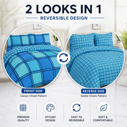Logan Printed Polycotton Duvet Cover Set – Soft Easy Care Modern Bedding | Night Zone