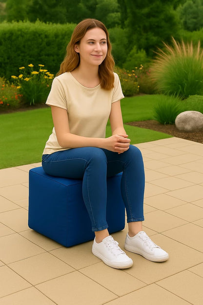 Waterproof Bean Bag Footstool Poufy Cube 40x40cm – Indoor & Outdoor Seating | Night Zone