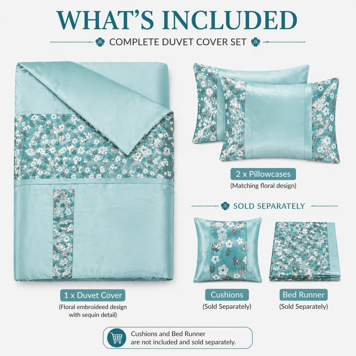 Romi Embroidered Duvet Cover Set – Embellished Luxury Bedding | Night Zone