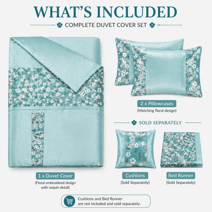 Romi Embroidered Duvet Cover Set – Embellished Luxury Bedding | Night Zone