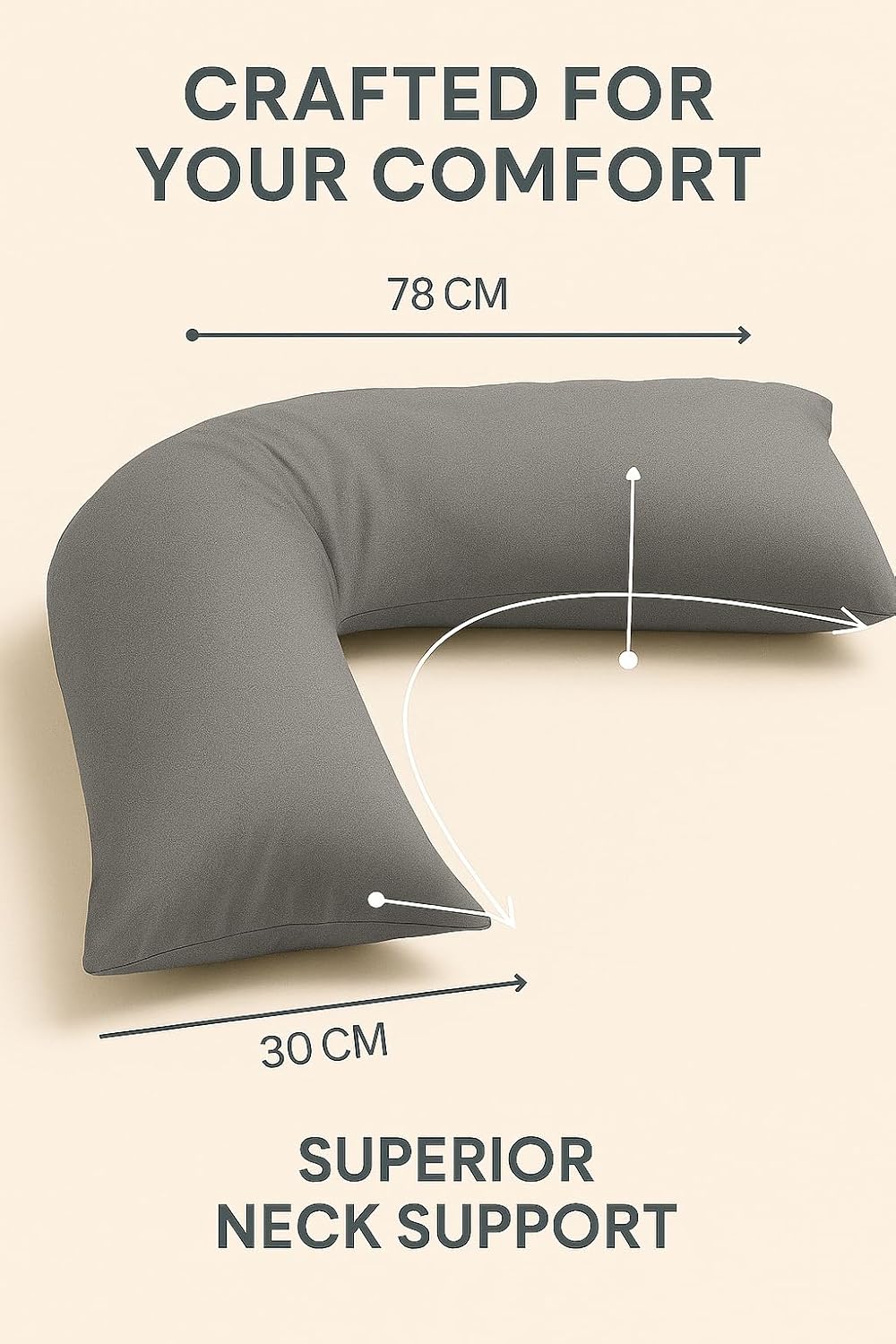 Easy Care Polycotton Orthopaedic V Shaped Pillow with Case or V Pillowcase Only | Night Zone