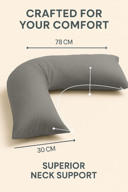 Easy Care Polycotton Orthopaedic V Shaped Pillow with Case or V Pillowcase Only | Night Zone