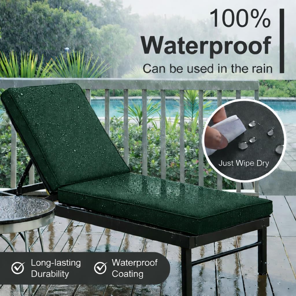 Sun Lounger Cushion Seat Pad – Thick Padded Outdoor Garden Recliner Cushion | Night Zone