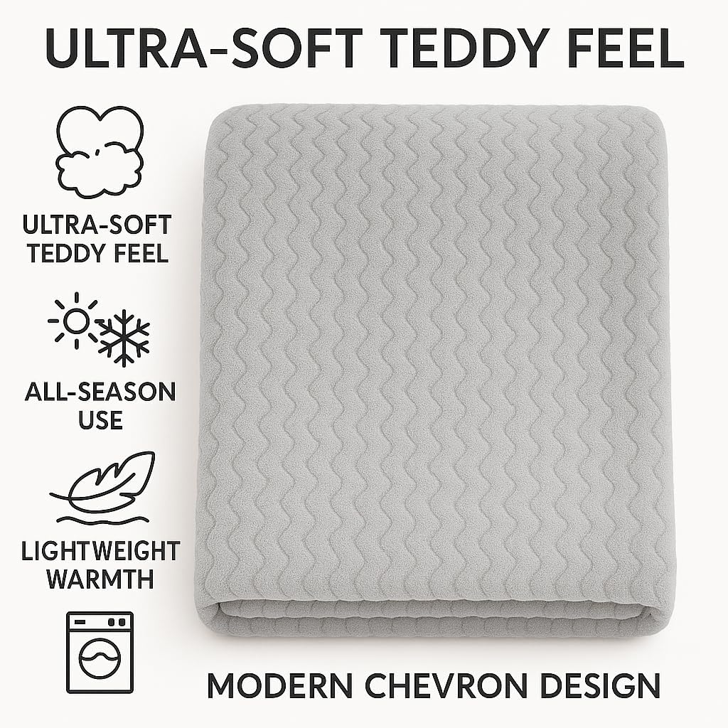 Wave Flannel Fleece Throw Blanket – Ultra Soft Warm Sofa & Bed Throw | Night Zone