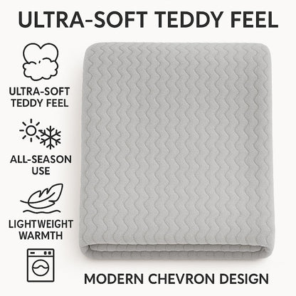 Wave Flannel Fleece Throw Blanket – Ultra Soft Warm Sofa & Bed Throw | Night Zone
