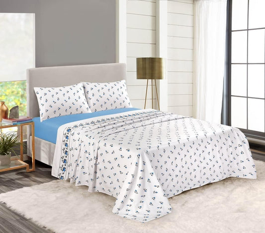 Rosebud Floral Flannelette Duvet Cover Set – 100% Brushed Cotton Thermal Bedding | Night Zone