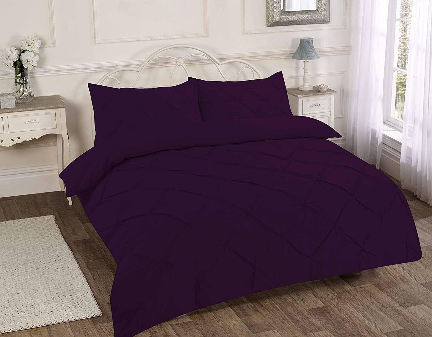 Pintuck Alexandra Polycotton Duvet Cover Set – Luxury Easy Care Bedding | Night Zone