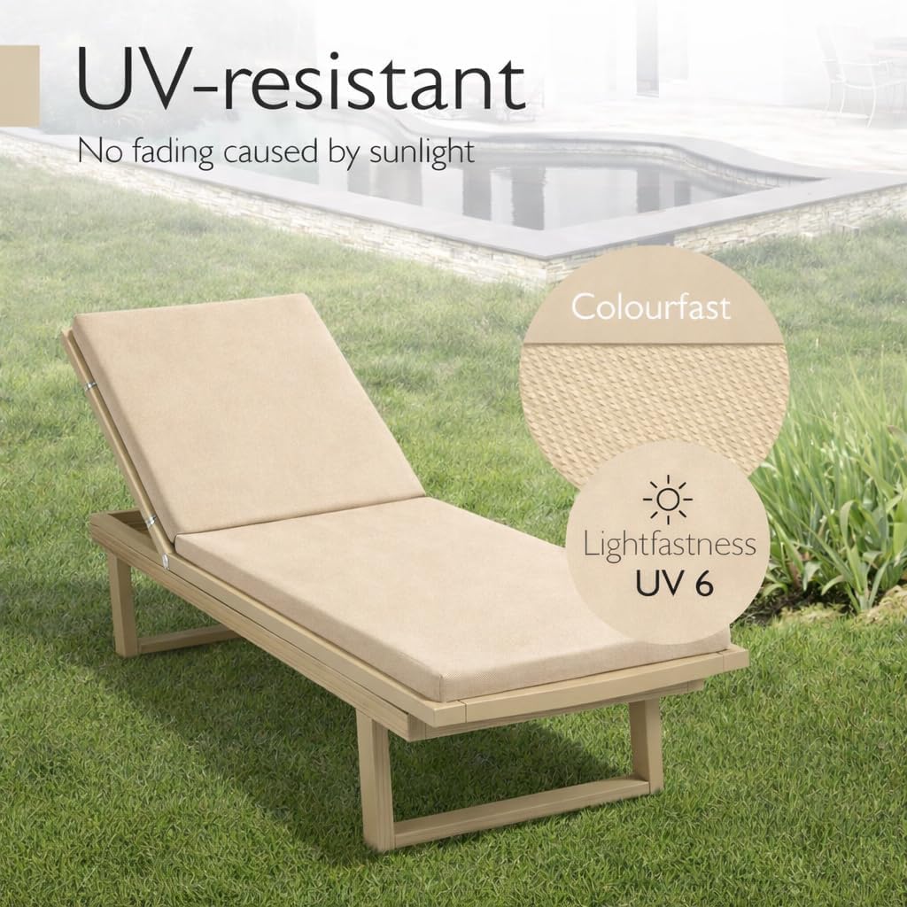 Sun Lounger Cushion Seat Pad – Thick Padded Outdoor Garden Recliner Cushion | Night Zone