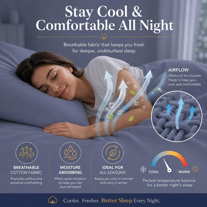 200 Thread Count Egyptian Cotton Pillowcases Pair – Hotel Quality Bedding | Night Zone