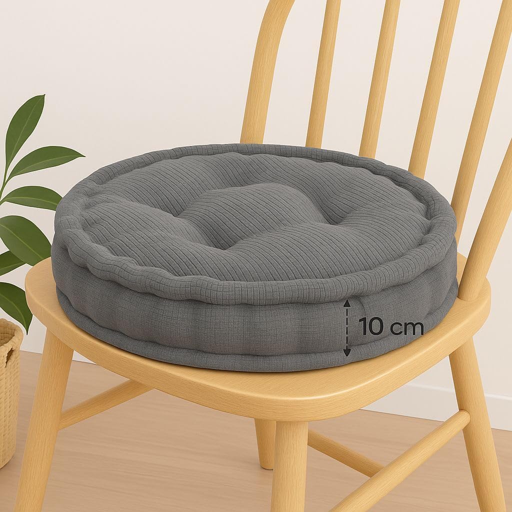 Round Fleece Booster Seat Pad 10cm Thick – Soft Chair Cushion for Extra Comfort | Night Zone