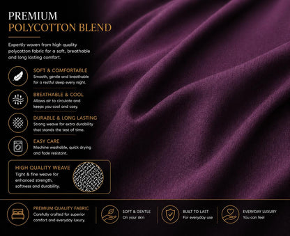 180 Thread Count Percale Fitted Sheet 25cm Deep – Polycotton Easy Care Bedding | Night Zone