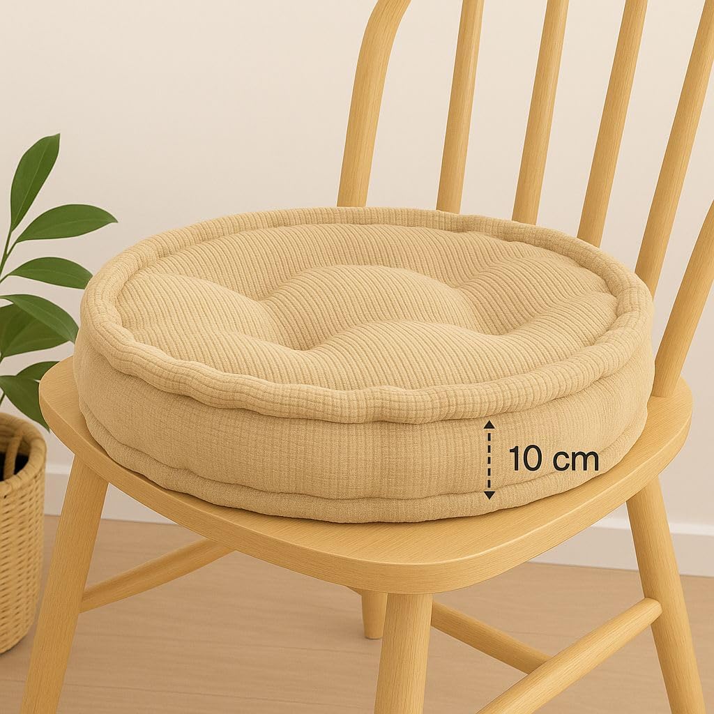 Round Fleece Booster Seat Pad 10cm Thick – Soft Chair Cushion for Extra Comfort | Night Zone
