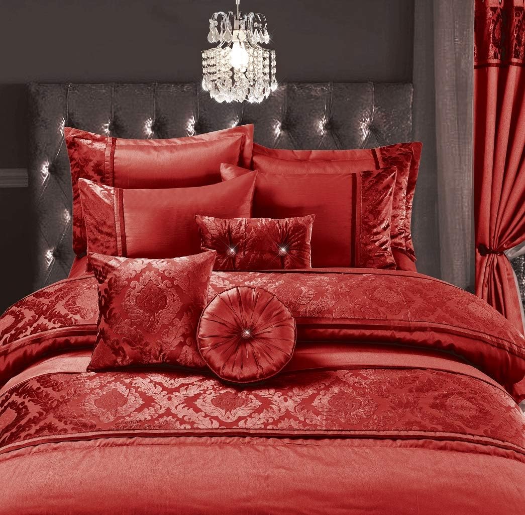 Casablanca Satin Silk Duvet Cover Set – Embroidered Luxury Bedding with Black Lace | Night Zone