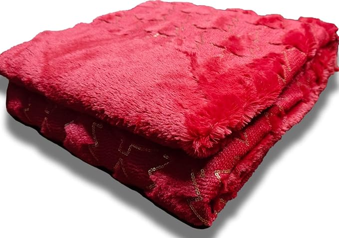 Teddy Fleece Christmas Blanket – Soft Plush Throw with Sequin Christmas Tree Design | Night Zone