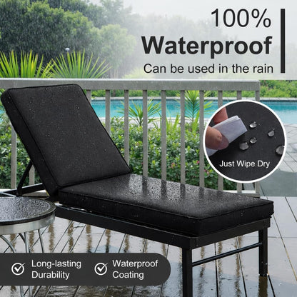 Sun Lounger Cushion Seat Pad – Thick Padded Outdoor Garden Recliner Cushion | Night Zone