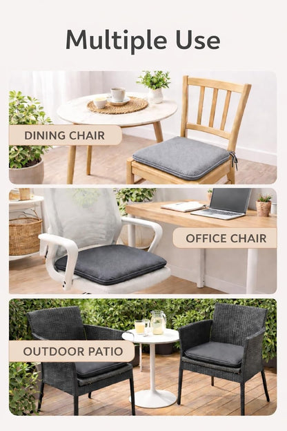 Pack of 4 Waterproof Chair Pads 38 x 38 cm – Indoor & Outdoor Seat Cushions with Ties | Night Zone