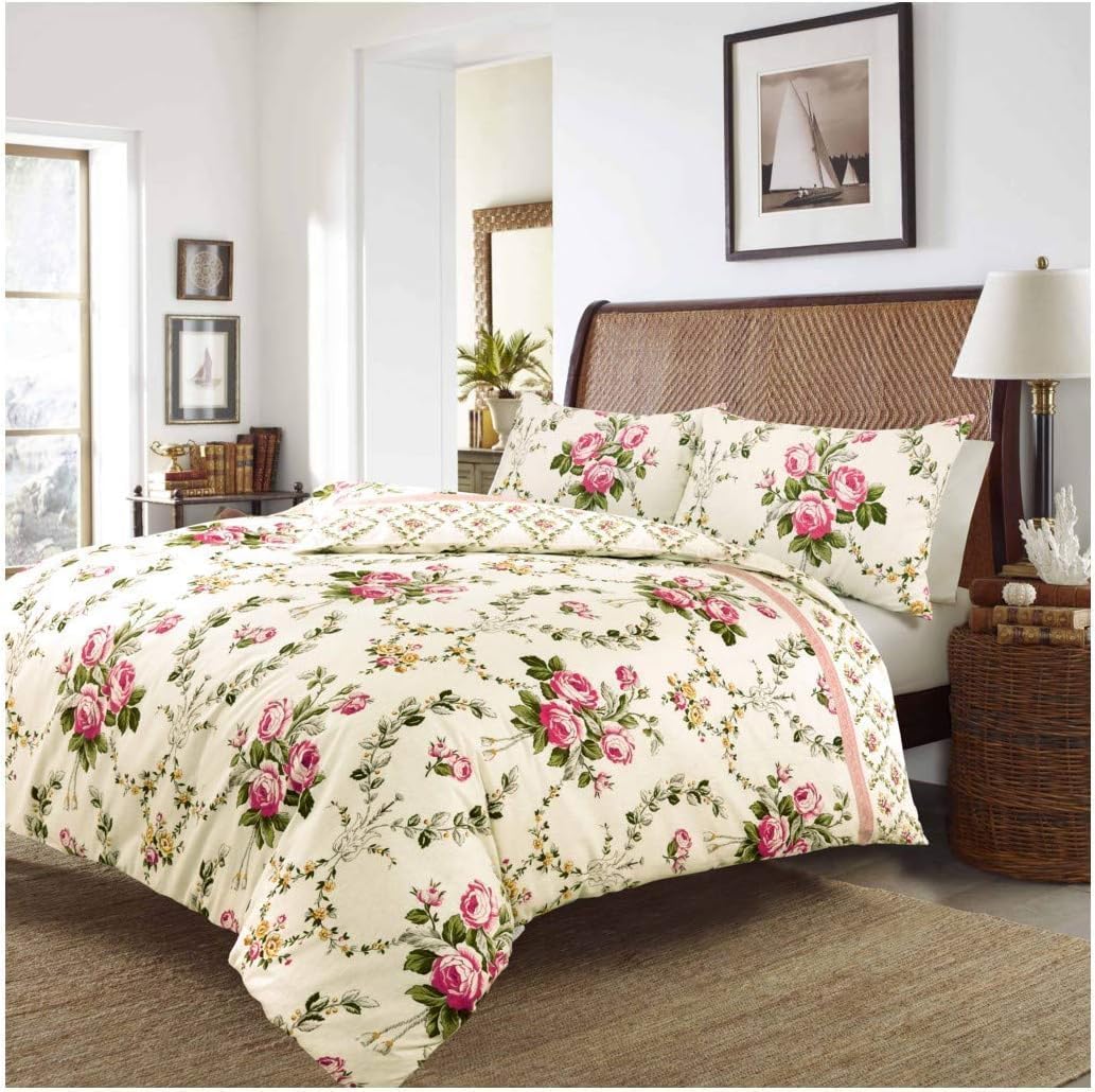 Olivia Floral Flannelette Duvet Cover Set – 100% Brushed Cotton Warm Bedding | Night Zone