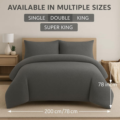 Teddy Fleece Duvet Cover Set – Soft Warm Teddy Bear Bedding | Night Zone