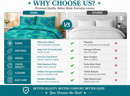 Jasmine Floral Duvet Cover Set – Soft Easy Care Printed Bedding | Night Zone