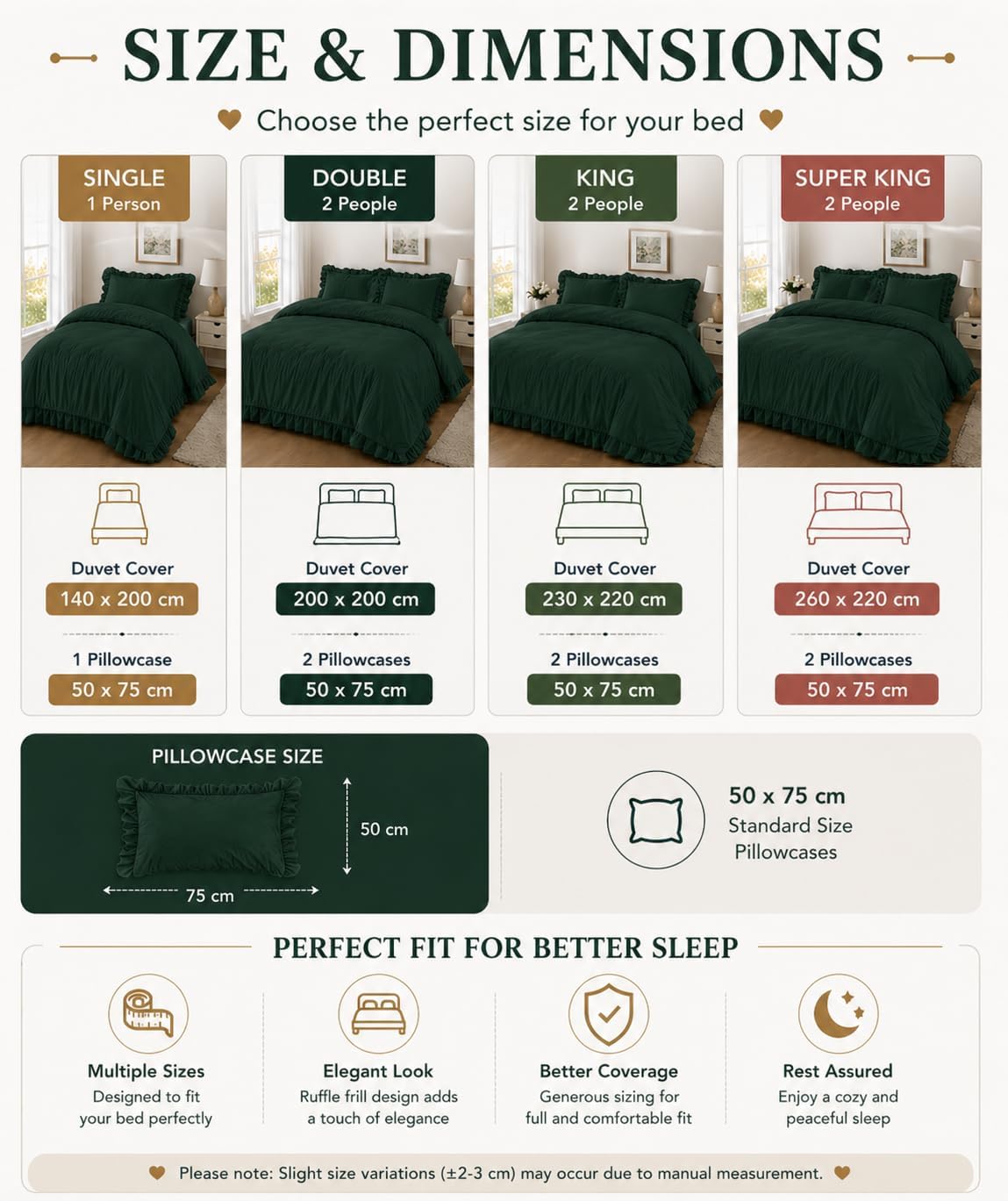 Santiago Frilled Polycotton Duvet Cover Set – Luxury Easy Care Bedding | Night Zone