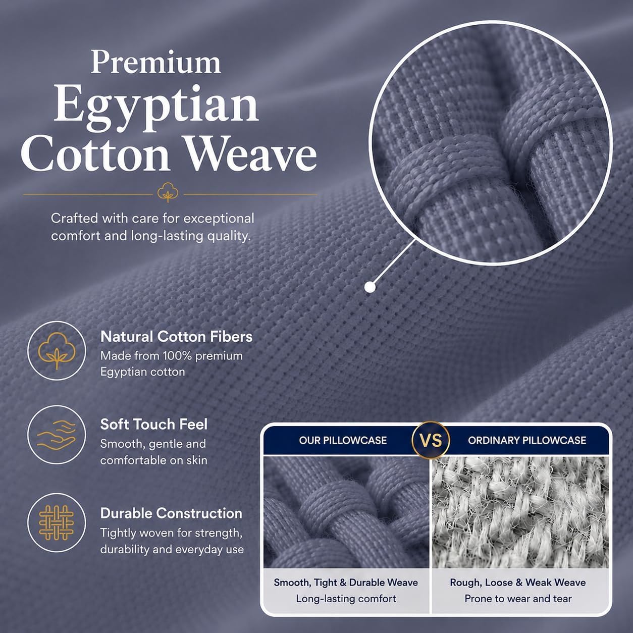 200 Thread Count Egyptian Cotton Pillowcases Pair – Hotel Quality Bedding | Night Zone