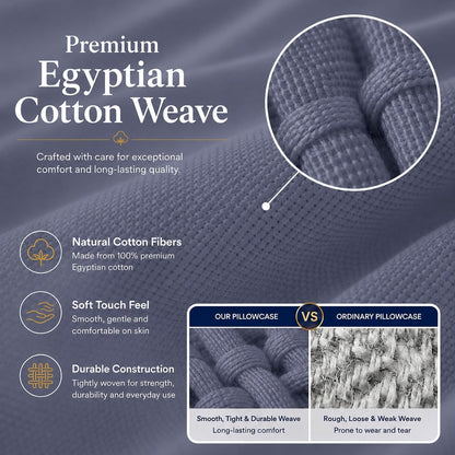 200 Thread Count Egyptian Cotton Pillowcases Pair – Hotel Quality Bedding | Night Zone