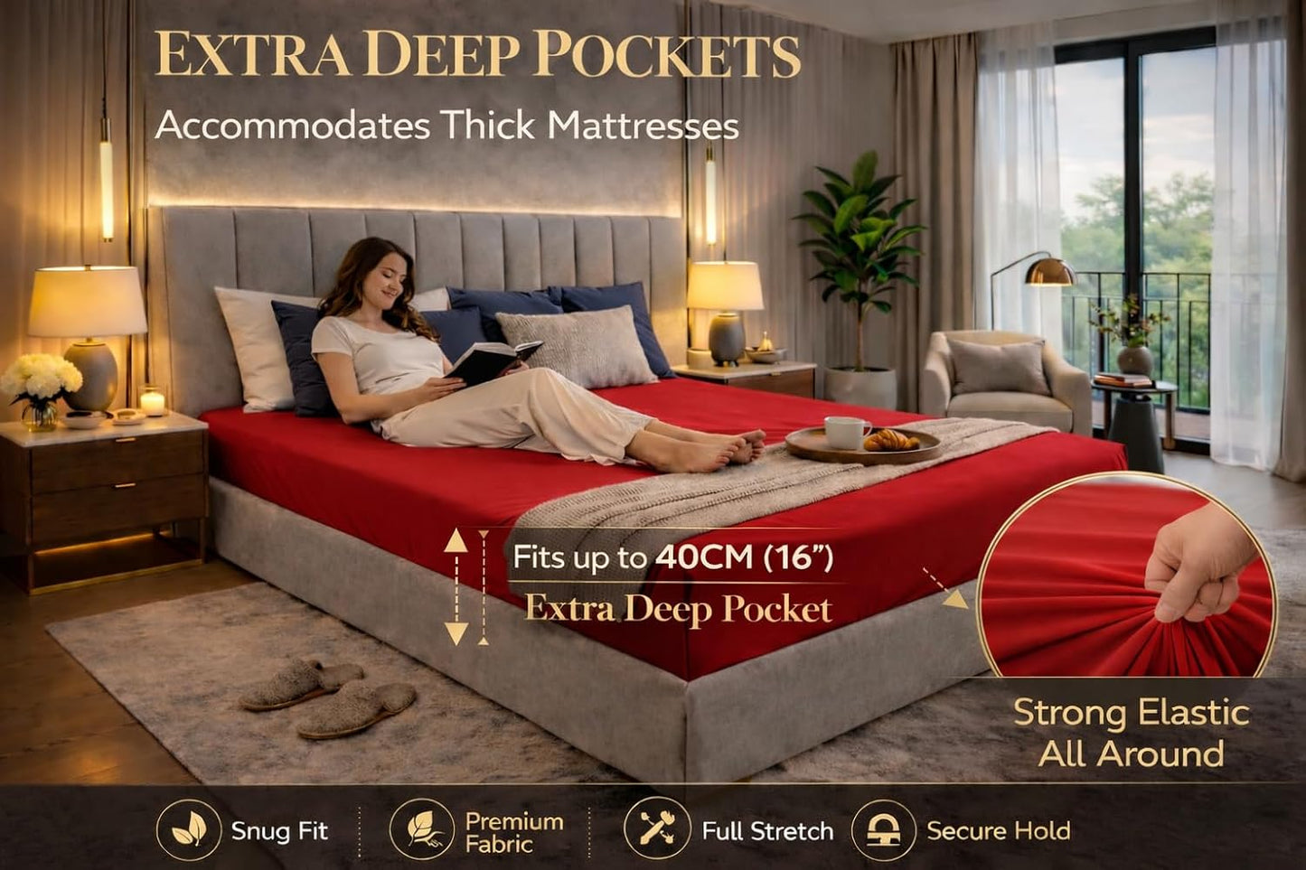 Extra Deep Fitted Sheet 40cm – Polycotton Easy Care Bedding | Night Zone