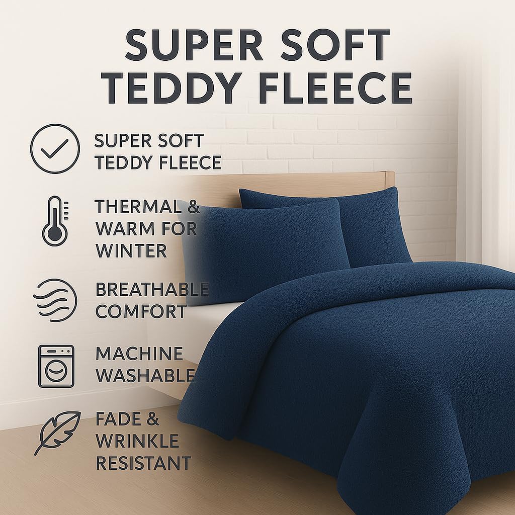 Teddy Fleece Duvet Cover Set – Soft Warm Teddy Bear Bedding | Night Zone