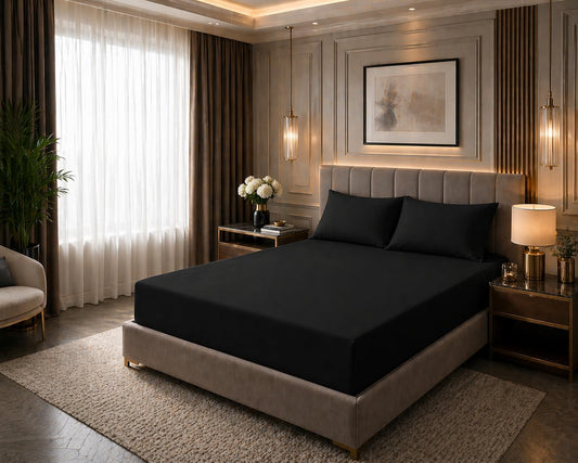 180 Thread Count Percale Fitted Sheet 25cm Deep – Polycotton Easy Care Bedding | Night Zone