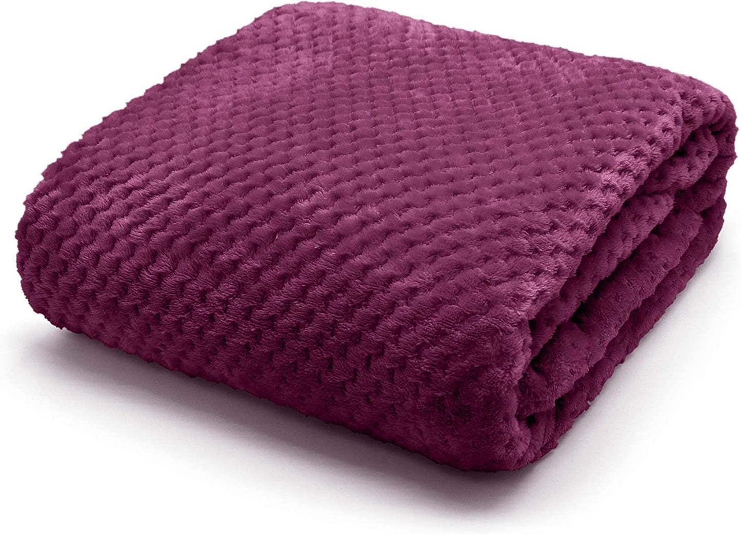 Waffle Luxury Flannel Fleece Throw Blanket – Ultra Soft Warm Sofa & Bed Throw | Night Zone